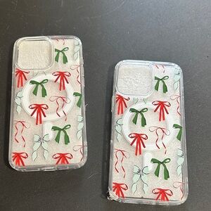 Christmas iPhone 16 pro max bow phone case